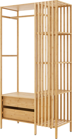 Garderobenständer Varanger 185x100x45 cm Bambus [en.casa]