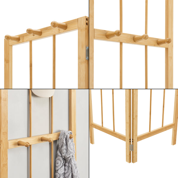 Eckgarderobe Hyllestad 165,5x92x8cm Bambus [en.casa]