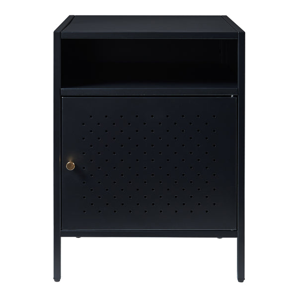 Nachtschrank Janakkala 55x40x40 cm Stahl Schwarz [en.casa]