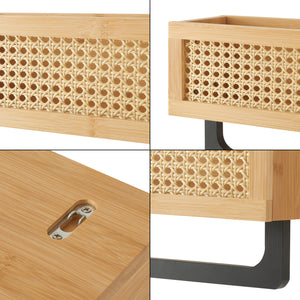 Wandregal Tervola 36x13x19 cm Bambus Rattanoptik [en.casa]