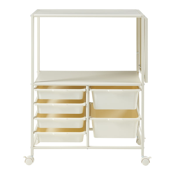 Rollwagen Sørfold mit Kästen 100x37x85cm Weiß [en.casa]