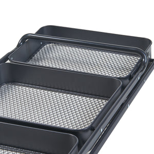 Rollwagen Vörå mit 3 Ebenen 88x45x30cm Schwarz [en.casa]