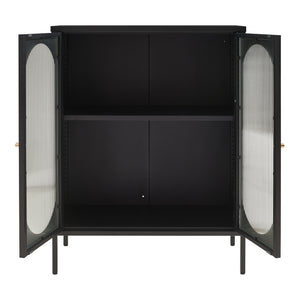 Sideboard Karlskrona 102x80x40 cm Schwarz, matt [en.casa]