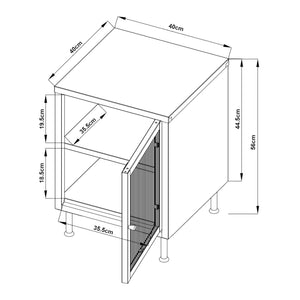 Beistellschrank Lindau 56x40x40 cm Cremeweiß [en.casa]