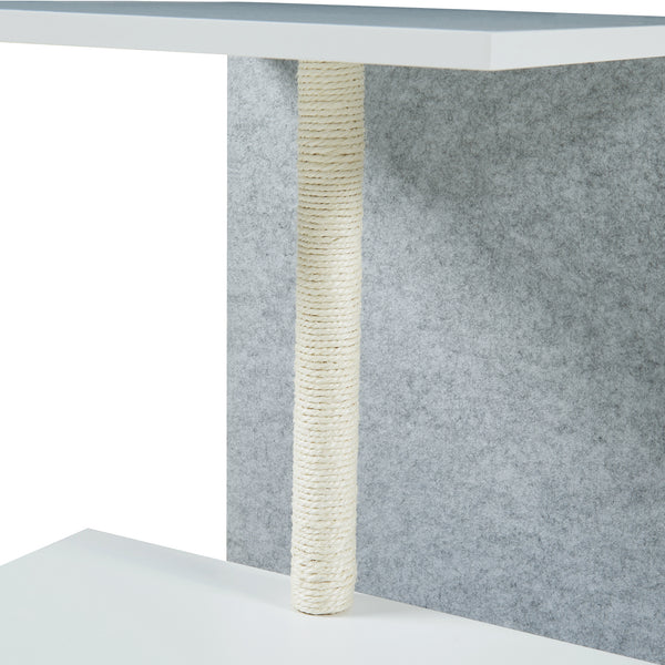 Beistelltisch mit Kratzsäule Masfjorden Weiß [en.casa]