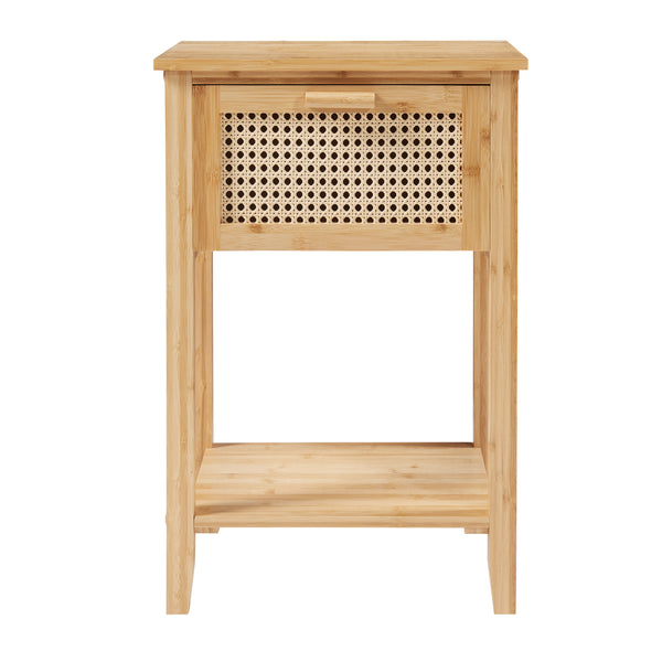 Nachttisch Leirfjord 60x40x35 cm Bambus Natur [en.casa]