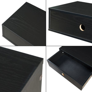 Wandregal Stor mit Schublade 65x30x15 cm Schwarz [en.casa]