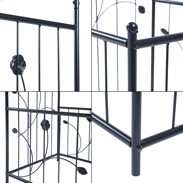 Rosenbogen Barisciano mit 2 Blumenkästen Schwarz [casa.pro]