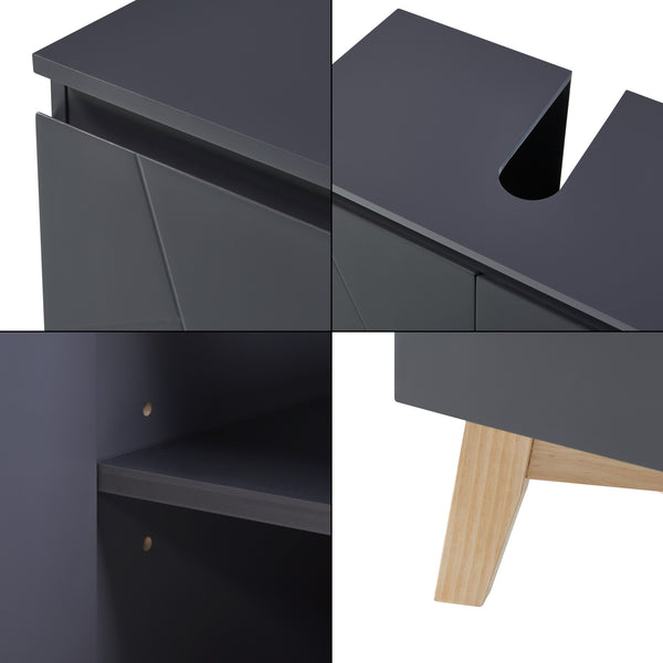 Waschbeckenunterschrank Overath 60x60x30cm Grau [en.casa]