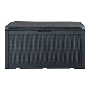 Aufbewahrungsbox Atella 122x54,5x65cm Schwarz, Rattanoptik [casa.pro]