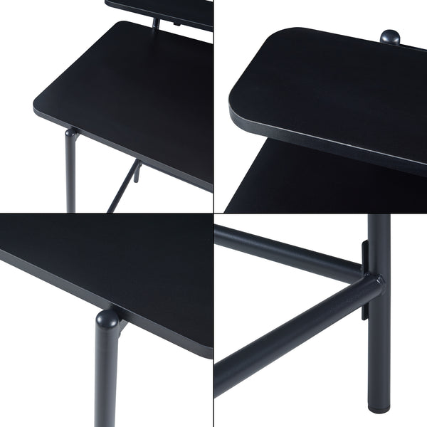 Schreibtisch Samnanger 120x55x88 cm Schwarz [en.casa]