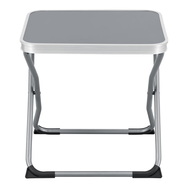 2-in-1 Campinghocker und -Tisch Barete 47x47x37 cm Grau [en.casa]