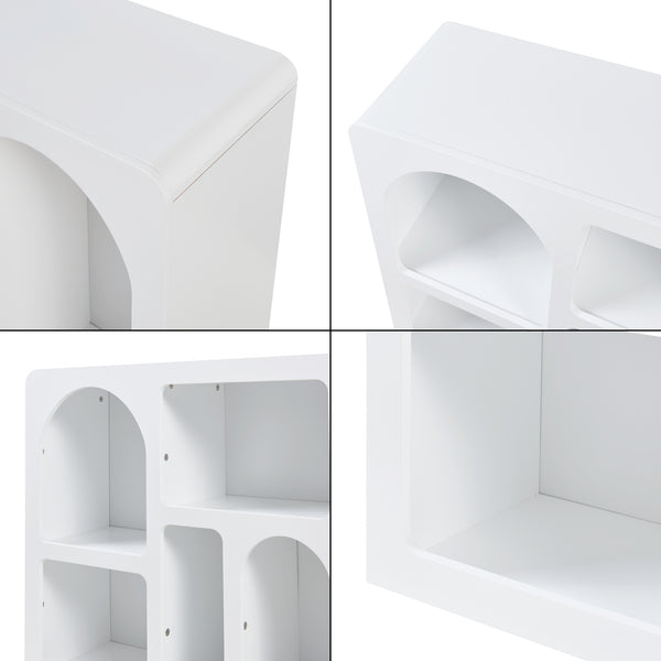 Sideboard Vågå mit offenen Fächern 110x30x70 cm Weiß [en.casa]