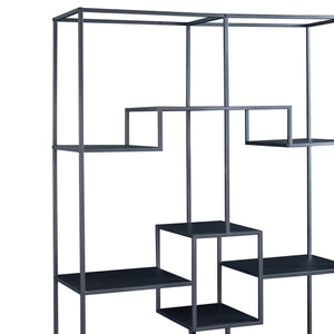 Standregal Råde Metall 180x100x35 cm Schwarz [en.casa]