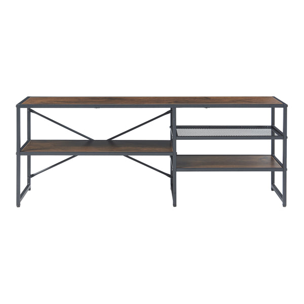 Fernsehtisch Västiarharg 120x30x46 cm Schwarz/Walnussoptik [en.casa]