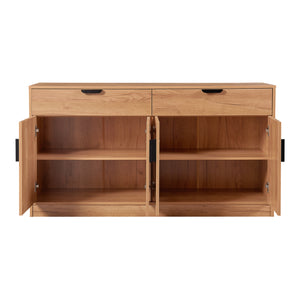 Sideboard Varkaus 75x140x40cm MDF Eichenoptik [en.casa]
