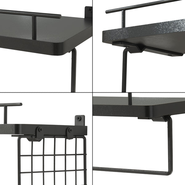 Wandregal Vik 2er Set Schwarz [en.casa]