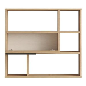 Wandregal Kvænangen 90x22x81cm Eiche/Rattanoptik [en.casa]