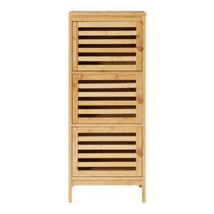Beistellschrank mit 3 Türen Ypäjä 82x33x27 cm Bambus [en.casa]