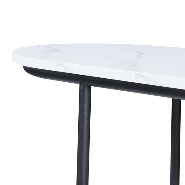 Konsolentisch Nordfron 120x40x75 cm Marmor, weiß [en.casa]