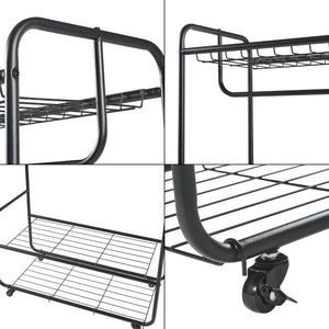 Rollbarer Garderobenständer Vestvågøy 176x90x40 cm Schwarz [en.casa]