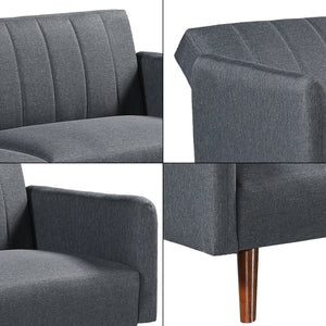 Schlafsofa Malå mit Liegefunktion 175x70x72 cm Grau [en.casa]