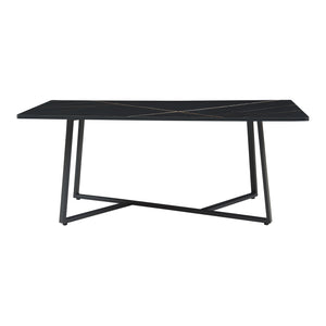Couchtisch Riskiften 120x60x48 cm Marmoroptik, schwarz [en.casa]