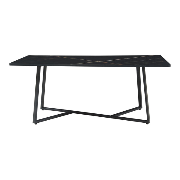 Couchtisch Riskiften 120x60x48 cm Marmoroptik, schwarz [en.casa]
