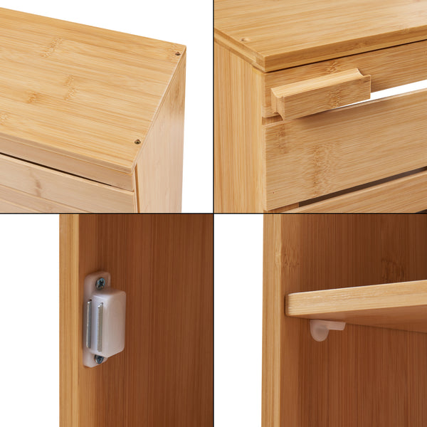Hängeschrank Epind 50x33x20 cm Bambus Natur [en.casa]