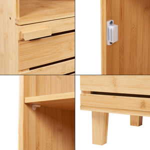 Hochschrank Epind 180x33x30 cm Bambus [en.casa]