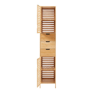 Hochschrank Boksereys 180x35x35 cm Bambus [en.casa]