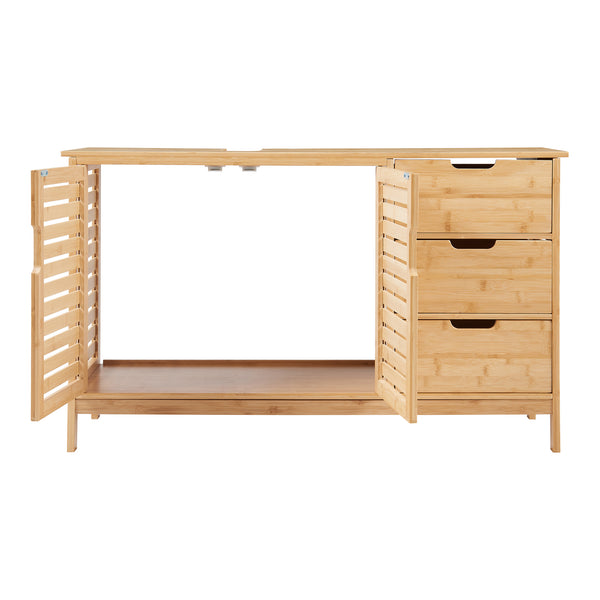 Waschbeckenunterschrank Boksereys 60x100x35 cm Bambus Natur [en.casa]