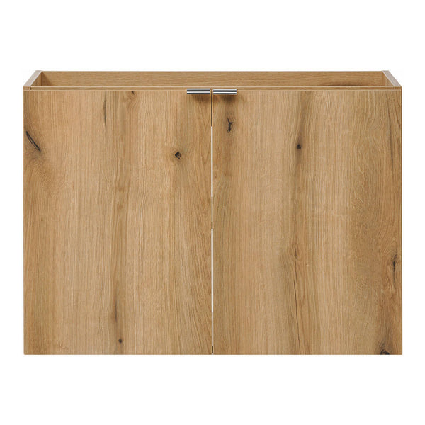 Waschtisch Skelbolu 80x57x39 cm mit LED-Spiegel Eicheoptik [en.casa]