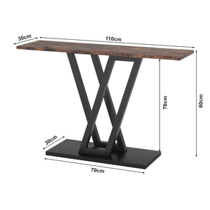 Konsolentisch Seinshung 110x30x80 cm Schwarz/Walnussoptik [en.casa]