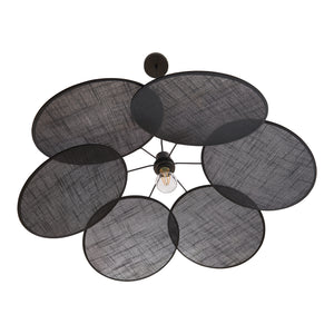 Hängeleuchte Blackwood Metall/Textil Schwarz [lux.pro]