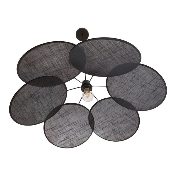 Hängeleuchte Blackwood Metall/Textil Schwarz [lux.pro]