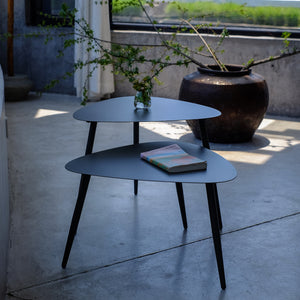 Satztisch 2-tlg. Aymavilles Stahl Anthrazit [casa.pro]