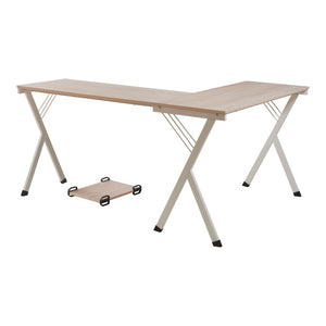 Schreibtisch Tarielarg mit PC-Ständer L-förmig 158x120x75 cm Eicheoptik [en.casa]