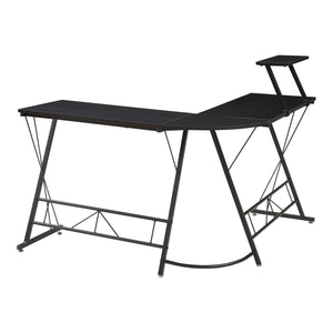 Schreibtisch Yremso L-förmig 122x122x98 cm Schwarz [en.casa]