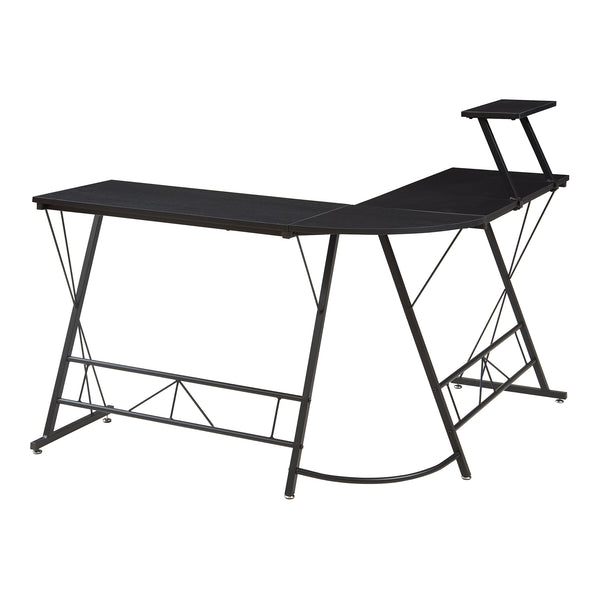 Schreibtisch Yremso L-förmig 122x122x98 cm Schwarz [en.casa]