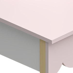 Kinderschminktisch mit Stuhl Vestnes Cotton Candy/Weiß [en.casa]