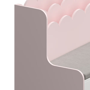 Kindersitzbank mit Regal Vestnes 100x45x70 cm Cotton Candy/Weiß [en.casa]