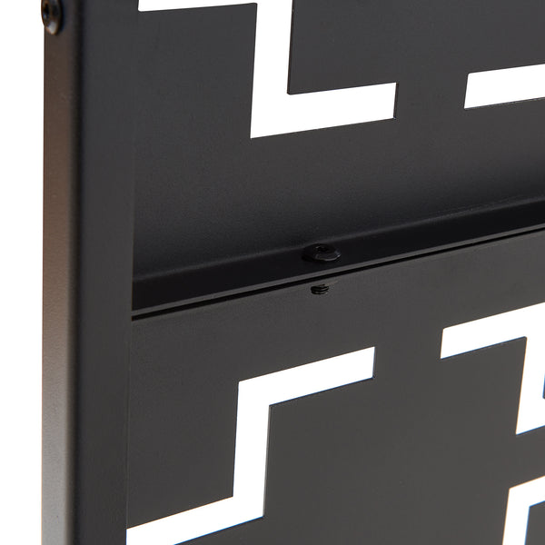 Indoor Trennwand Aaskis Stahl 200x100x50 cm Schwarz [casa.pro]