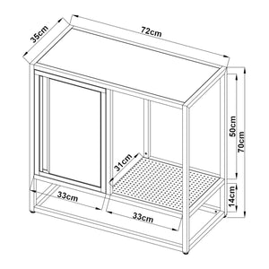 Sideboard Burlöv Stahl 70x72x35 cm Grau/Weiß [en.casa]
