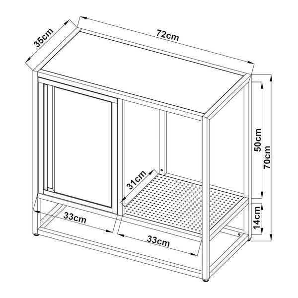 Sideboard Burlöv Stahl 70x72x35 cm Grau/Weiß [en.casa]