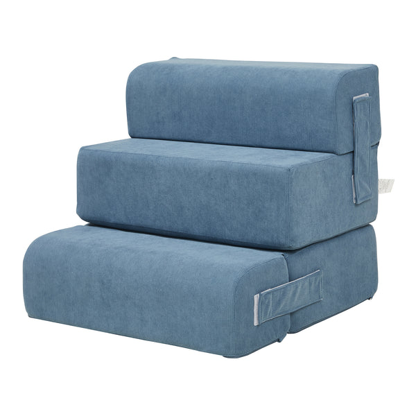 Haustiertreppe Joelerhatra 4-tlg. 45x50x45 cm Cord Blau [en.casa]