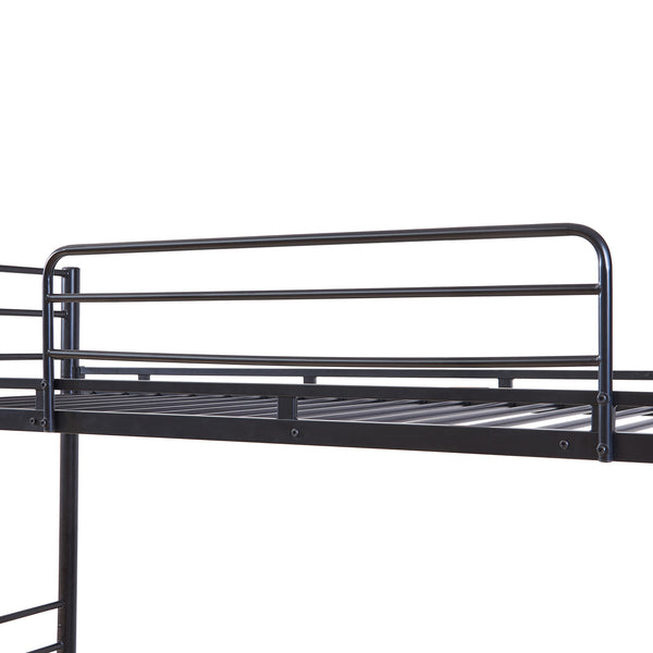 Metall-Etagenbett Bevapis 90x200 cm Schwarz [en.casa]