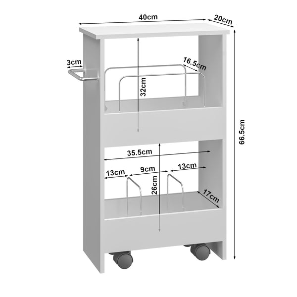 Rollwagen Katra 67x40x20 cm Weiß [en.casa]