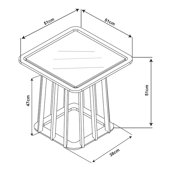 Beistelltisch Burgess 51x51x51 cm Schwarz/Walnussoptik [en.casa]