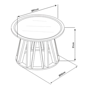 Beistelltisch Burgess 51xØ51 cm Schwarz/Walnussoptik [en.casa]